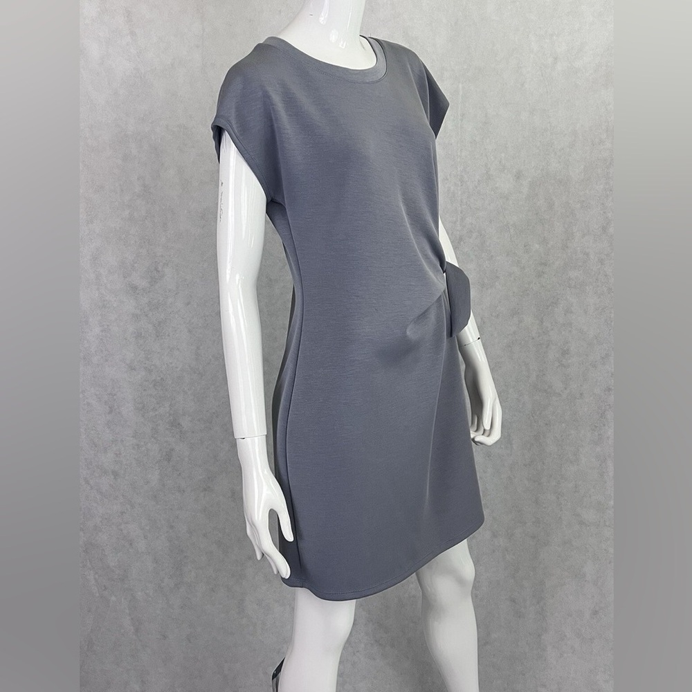 Cable & Gauge Blue Knotted Tie Waist Shift Dress - Picture 3 of 7